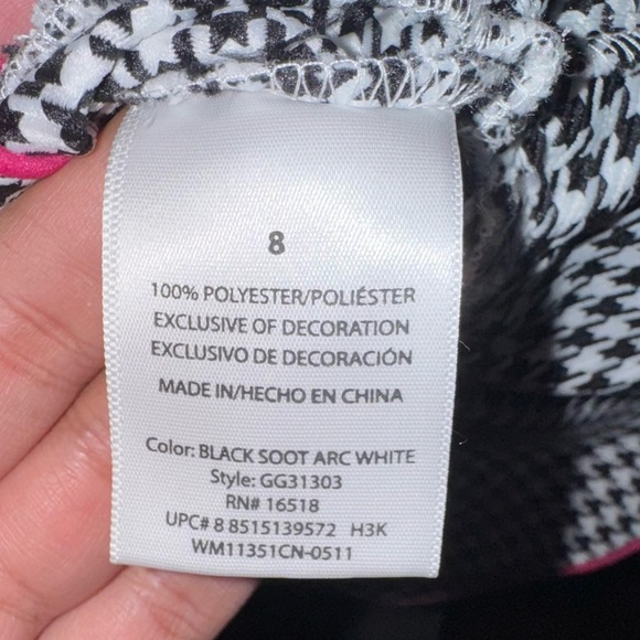 George Girls Size 8 Poodle Dress Set Black Houndstooth Pink Shirt Ruffle Hem NWT - Picture 11 of 14